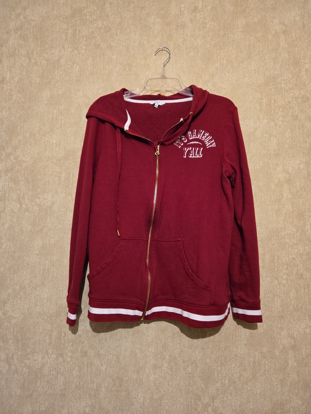 Rue21 Burgundy Full-Zip Varsity Hoodie Jacket